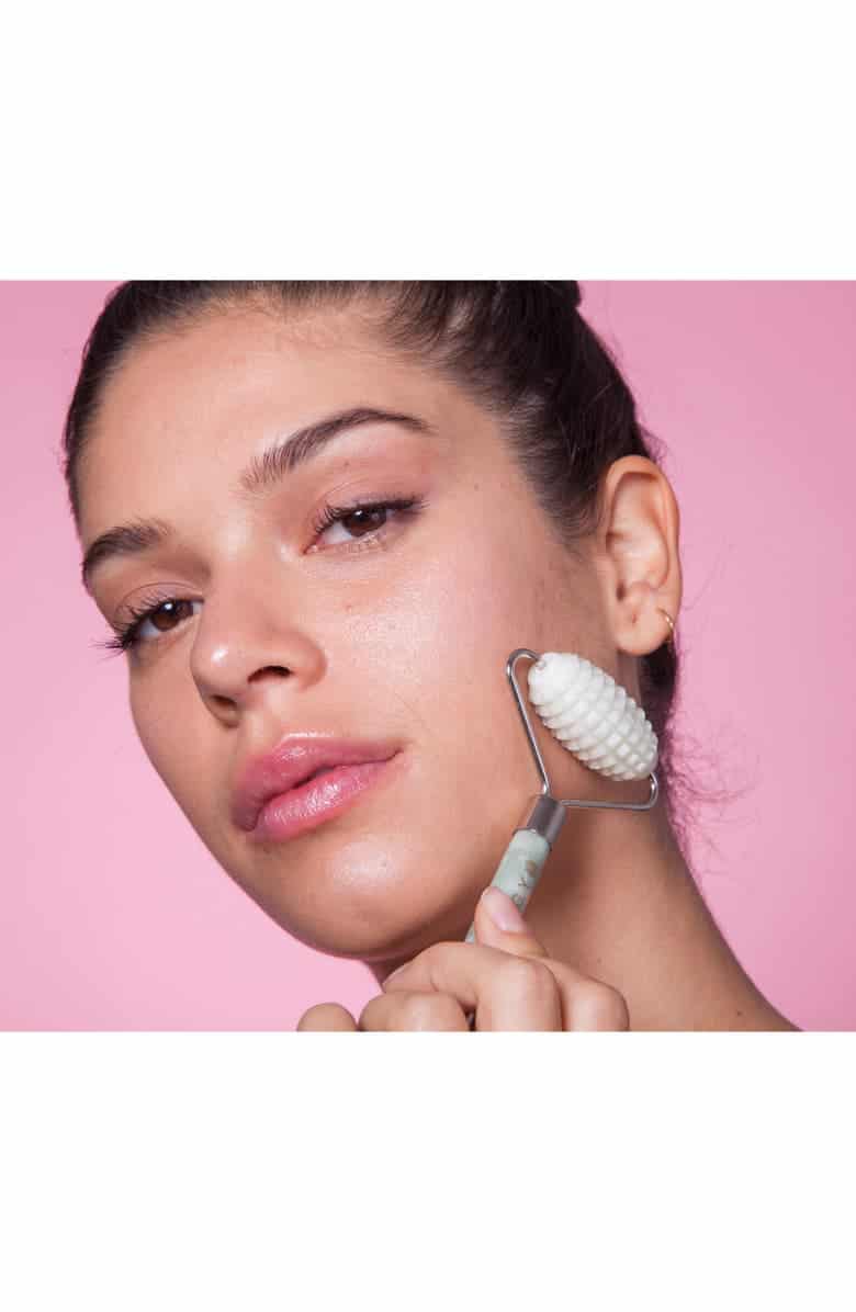 Second image of Double Duty Smooth & Textured Jade Face Roller