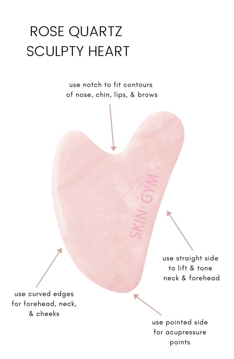 Second image of Crystal Sculpty Heart Gua Sha Facial Tool