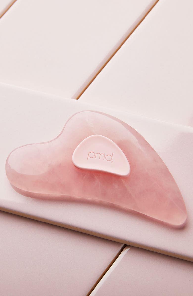 Second image of Gua Sha Rose Quartz Facial Tool