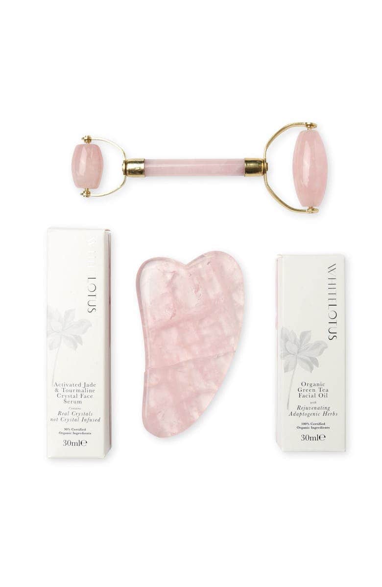 Premium Rose Quartz Crystal Facial Set