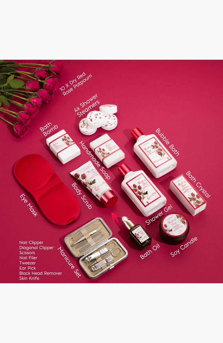 Second image of Red Rose 35pc Stress Relief Skincare Kit