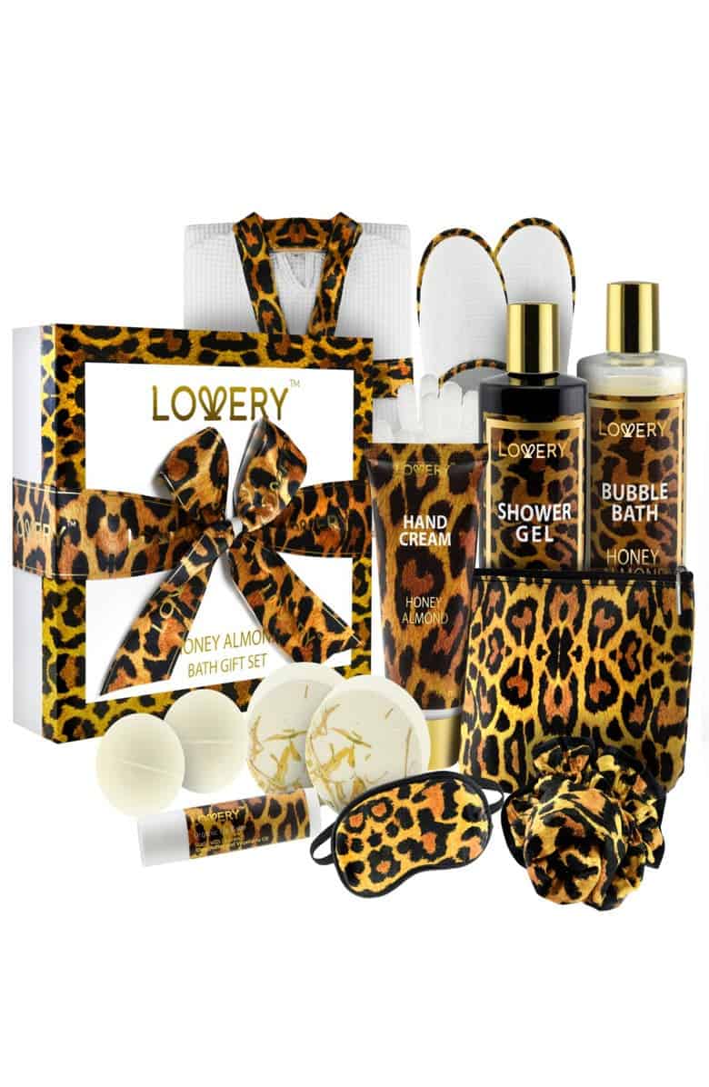Luxe Leopard Honey Almond Bath Gift Box
